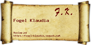 Fogel Klaudia névjegykártya